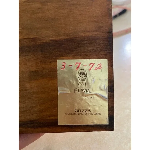 Vintage Mid-Century 1969 Flavia Buzza Cardozo Wood Art "United States" - Picture 4 of 4